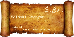 Salánki Csongor névjegykártya
